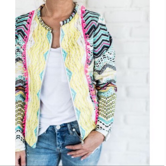 molly bracken Jackets & Blazers - Molly Bracken Multicolored Boho Jacket